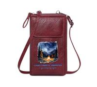 GEEADNB Personalized Leather Cell Phone Wallet Bags with Card Slots Campfire Gathering Nature Therapy Mountain Camping Elegant Gift for Mother's Day PU Leather Phone Bags