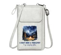 GEEADNB Personalized Leather Cell Phone Wallet Bags with Card Slots Campfire Gathering Nature Therapy Mountain Camping Elegant Gift for Mother's Day PU Leather Phone Bags