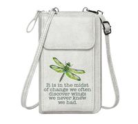 GEEADNB Personalized Leather Cell Phone Wallet Card Wallets Purse Transformation Dragonfly Change Season Gifts Personalized Gifts for Girlfriend Friends