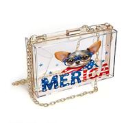 GEEADNB Personalized Leather Cell Phone Wallet Cell Phone Purse with Zipper Patriotic, Chihuahua, MERICA, for Everyday Use or Gift Idea Perfect for Teacher's Day