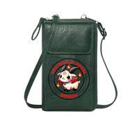 GEEADNB Personalized Leather Cell Phone Wallet Cell Phone Purse with Zipper Stylized Goat Character Emotional Support Demon Gothic Cartoon Design Perfect for Teacher's Day Leather Purse for Lover