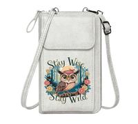 GEEADNB Personalized Leather Cell Phone Wallet Customized Small Bags Adventure Wisdom Nature Classic Outfit Leather Purse for Lover