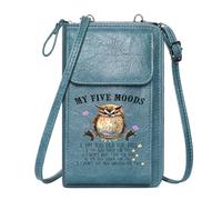 GEEADNB Personalized Leather Cell Phone Wallet Customized Small Bags Whimsical cupcakes Playful affectionate theme Cartoon-style owl Suitable for Daily Gifting Season Gifts