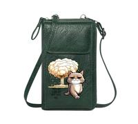 GEEADNB Personalized Leather Cell Phone Wallet Lightweight Women's Shoulder Bag Atomic Explosion Humorous Contrast Cartoon Cat for Valentine's Day Birthday Gifts Suitable for Daily Gifting