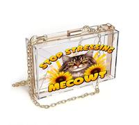 GEEADNB Personalized Leather Cell Phone Wallet Phone Bags for Women STOP STRESSING, Cat, Sunflowers, Printed Gift Season Gifts