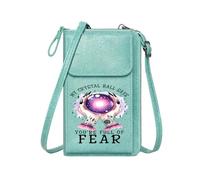 GEEADNB Personalized Leather Cell Phone Wallet with Pocket Floral Tattoos Ethereal Mysticism Crystal Ball Cute Stylish Elegant Accessory Personalized Gifts for Girlfriend Friends