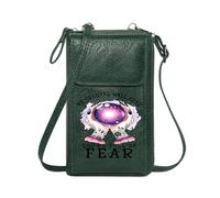 GEEADNB Personalized Leather Cell Phone Wallet with Pocket Floral Tattoos Ethereal Mysticism Crystal Ball Cute Stylish Elegant Accessory Personalized Gifts for Girlfriend Friends