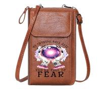 GEEADNB Personalized Leather Cell Phone Wallet with Pocket Floral Tattoos Ethereal Mysticism Crystal Ball Cute Stylish Elegant Accessory Personalized Gifts for Girlfriend Friends