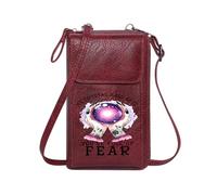 GEEADNB Personalized Leather Cell Phone Wallet with Pocket Floral Tattoos Ethereal Mysticism Crystal Ball Cute Stylish Elegant Accessory Personalized Gifts for Girlfriend Friends