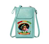GEEADNB Personalized Leather Cell Phone Wallet Women’s RFID Clutch Purse Emancipation Celebration Juneteenth Elegant Gift for Mother's Day Present