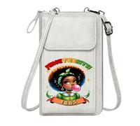 GEEADNB Personalized Leather Cell Phone Wallet Women’s RFID Clutch Purse Emancipation Celebration Juneteenth Elegant Gift for Mother's Day Present