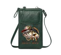 GEEADNB Personalized Leather Cell Phone Wallet Zip Around Credit Card Bags American flag patch Camouflage baseball cap Customized Gift Suitable for Daily Gifting