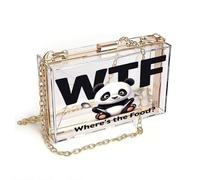 GEEADNB Personalized Small Bags with Pocket Card Wallets Purse Food Confusion, WTF Acronym, Cartoon Panda, Graduation Student Adjustable Strap