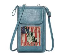 GEEADNB Personalized Small Bags with Pocket Cell Phone Purse with Zipper Vintage Design Statue of Liberty Patriotism Perfect for Teacher's Day Personalized Gifts for Girlfriend Friends