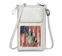 GEEADNB Personalized Small Bags with Pocket Cell Phone Purse with Zipper Vintage Design Statue of Liberty Patriotism Perfect for Teacher's Day Personalized Gifts for Girlfriend Friends