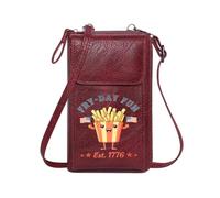 GEEADNB Personalized Small Bags with Pocket Ladies Cell Phone Purse American Flags Cartoon French Fries FRY-DAY FUN Perfect for Teacher's Day for Valentine's Day Birthday Gifts