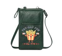GEEADNB Personalized Small Bags with Pocket Ladies Cell Phone Purse American Flags Cartoon French Fries FRY-DAY FUN Perfect for Teacher's Day for Valentine's Day Birthday Gifts