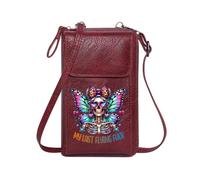 GEEADNB Personalized Small Bags with Pocket Lightweight Women's Shoulder Bag Iridescent Butterfly Wings My Last Flying Fuck Stylized Skeleton Classic Outfit