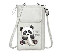 GEEADNB Personalized Small Bags with Pocket Personalized Crossbody Wallets Hungry Expression Cartoon Panda Whimsical Style Adjustable Strap Present