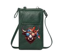 GEEADNB Personalized Small Bags with Pocket Small Shoulder Bag Stylized Illustration Bison American Flag PU Leather Phone Bags Personalized Gifts for Girlfriend Friends