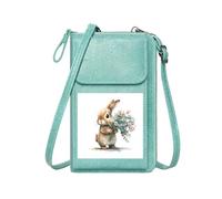 GEEADNB Personalized Small Bags with Pocket Womens Travel Bags watercolor illustration flower bouquet cute bunny for Valentine's Day Birthday Gifts Suitable for Everyday Use