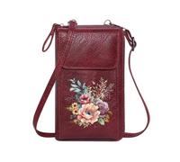 GEEADNB Phone Bags for Women Cell Phone Purse with Zipper Floral Bouquet Vibrant Colors Watercolor Artwork Suitable for Daily Gifting Romantic Gifts for Wife Girlfriend