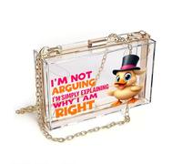 GEEADNB Phone Bags for Women Credit Card Slots Explaining why right, Humor meme, Cartoon duck, Long Purse for Gift Cute Stylish Elegant Accessory