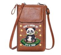 GEEADNB Phone Bags for Women Crossbody Bags for Women Cartoon Panda Starry Background Growing Up Trap Graduation Student Large Capacity Purse Gift