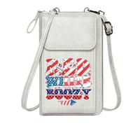 GEEADNB Phone Bags for Women Small Crossbody Bags American flag elements Patriotic theme RED WHITE BOOZY Long Purse for Gift Graduation Student