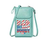 GEEADNB Phone Bags for Women Small Crossbody Bags American flag elements Patriotic theme RED WHITE BOOZY Long Purse for Gift Graduation Student