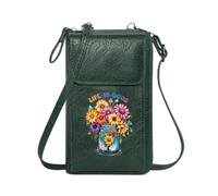 GEEADNB Phone Bags for Women Small Shoulder Bag Life is Good Vibrant Bouquet Positive Contrast Perfect for Teacher's Day Adjustable Strap