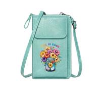 GEEADNB Phone Bags for Women Small Shoulder Bag Life is Good Vibrant Bouquet Positive Contrast Perfect for Teacher's Day Adjustable Strap