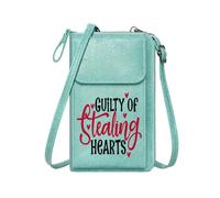 GEEADNB Phone Bags for Women with Card Slots Contrasting Colors Stealing Cursive Font PU Leather Phone Bags