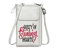 GEEADNB Phone Bags for Women with Card Slots Contrasting Colors Stealing Cursive Font PU Leather Phone Bags