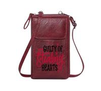 GEEADNB Phone Bags for Women with Card Slots Contrasting Colors Stealing Cursive Font PU Leather Phone Bags
