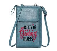GEEADNB Phone Bags for Women with Card Slots Contrasting Colors Stealing Cursive Font PU Leather Phone Bags