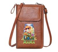 GEEADNB Phone Bags for Women Women's Clutch Purse Vibrant Mushrooms Motherhood Homage Glass Jar Ecosystem Printed Gift Season Gifts