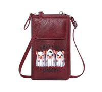 GEEADNB Phone Bags for Women Zip Around Credit Card Bags Bat Haunted Cemetery Witch Skeleton Halloween Pumpkin Ghost Long Purse for Gift Elegant Gift for Mother's Day