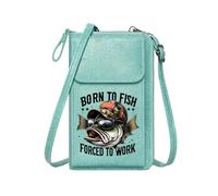 GEEADNB PU Leather Phone Purse Bags with Card Slots Stylized Fish Sunglasses Camouflage Cap for Valentine's Day Birthday Gifts Suitable for Daily Gifting