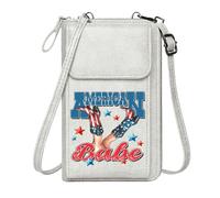 GEEADNB PU Leather Phone Purse Cell Phone Purse with Zipper American Babe Cowboy Boots Travel Rfid Safe for Everyday Use or Gift Idea