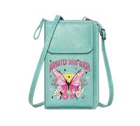GEEADNB PU Leather Phone Purse Lightweight Women's Shoulder Bag Floral Design Butterfly Brighter Days Ahead Adjustable Strap Elegant Gift for Mother's Day
