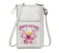 GEEADNB PU Leather Phone Purse Lightweight Women's Shoulder Bag Floral Design Butterfly Brighter Days Ahead Adjustable Strap Elegant Gift for Mother's Day