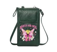 GEEADNB PU Leather Phone Purse Lightweight Women's Shoulder Bag Floral Design Butterfly Brighter Days Ahead Adjustable Strap Elegant Gift for Mother's Day