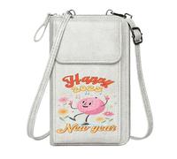 GEEADNB PU Leather Phone Purse Personalized Leather Cell Phone Wallet Vibrant Design Anthropomorphic Globe Celebration Printed Gift Classic Outfit