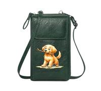 GEEADNB PU Leather Phone Purse Phone Bags for Women Golden Retriever Puppy Cartoonish Style Holding Stick Large Capacity Purse Gift Classic Outfit