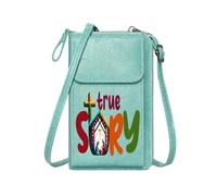GEEADNB PU Leather Phone Purse Zipper Womens Wallet stained glass nativity vibrant religious iconography true story Long Purse for Gift Personalized Gifts for Girlfriend Friends
