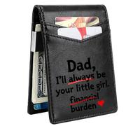 GEEADNB Regarding Dad's Words Slim Wallet for Men Minimalist Credit Card Holder with RFID Anti-Theft Feature-Gifts for Men, Fathers, Boyfriends Birthday