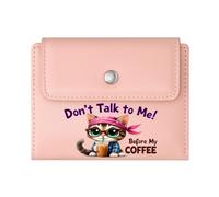 GEEADNB RFID Blocking Wallet Purse,Large Capacity Ladies Coin Purse,Cartoon Cat,Humorous Tone,Exercise vs Rice,Thanksgiving Birthday Gift for Women Wonderful Gift for Mother's Father's Day