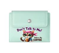 GEEADNB RFID Blocking Wallet Purse,Large Capacity Ladies Coin Purse,Cartoon Cat,Humorous Tone,Exercise vs Rice,Thanksgiving Birthday Gift for Women Wonderful Gift for Mother's Father's Day