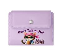 GEEADNB RFID Blocking Wallet Purse,Large Capacity Ladies Coin Purse,Cartoon Cat,Humorous Tone,Exercise vs Rice,Thanksgiving Birthday Gift for Women Wonderful Gift for Mother's Father's Day